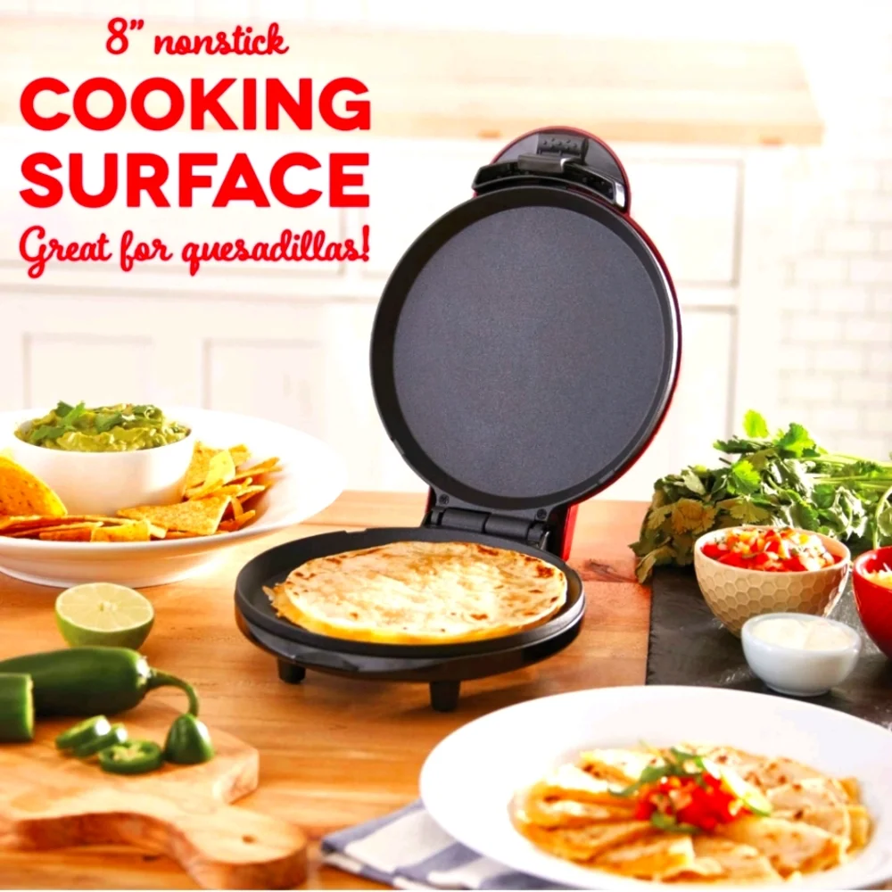 NIB DASH Express Electric Round Griddle Quesadillas,Pancakes Eggs, Bacon Burgers